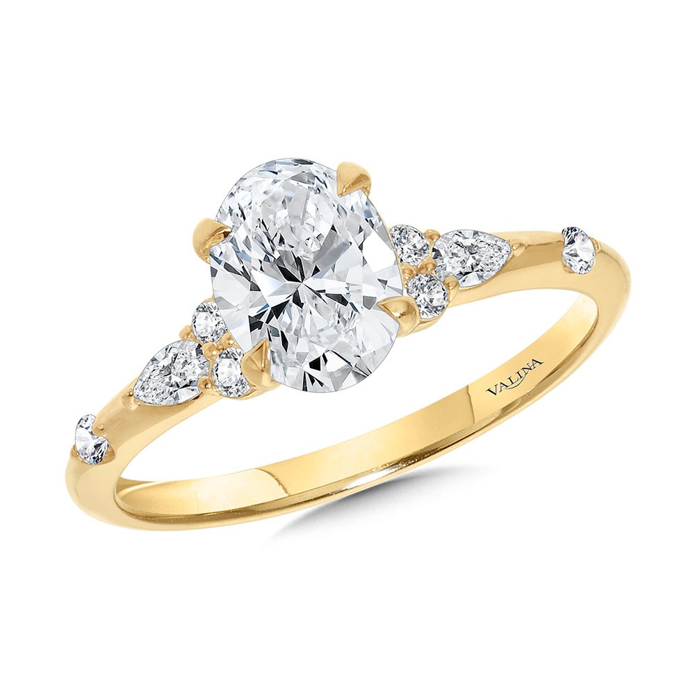 Yellow Gold Oval Diamond Engagement Ring l VALINA