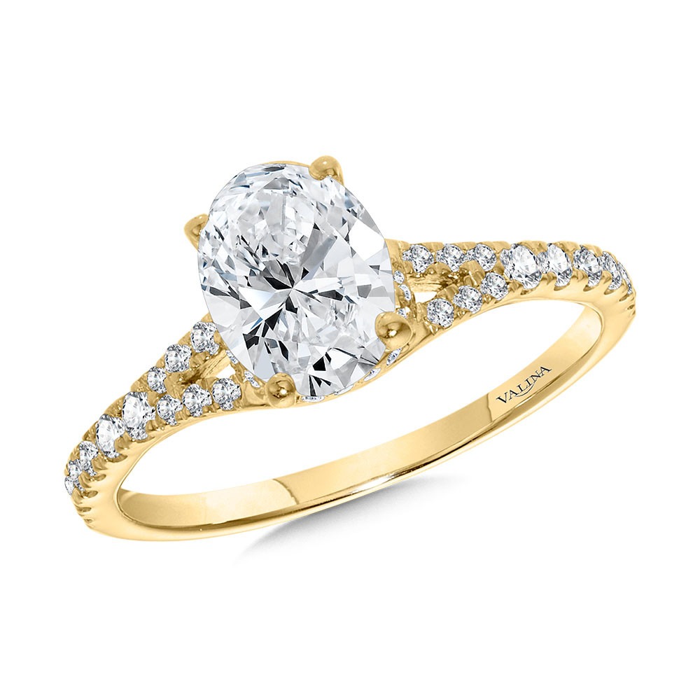 Yellow Gold Oval Diamond Engagement Ring l VALINA