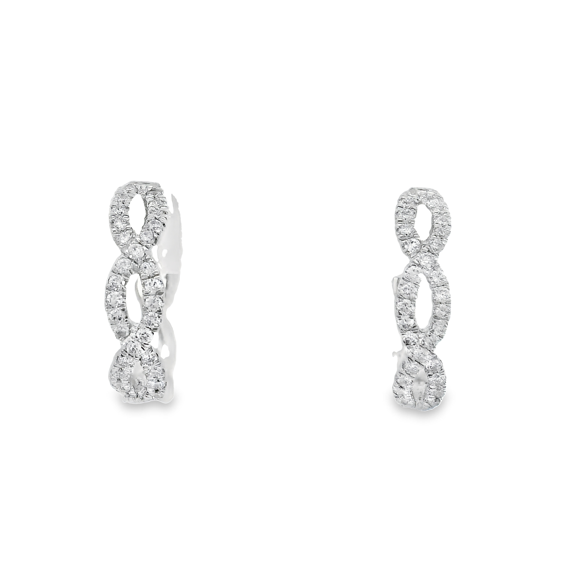 White Gold 1/4ctw Diamond Eternity Hoop Earrings