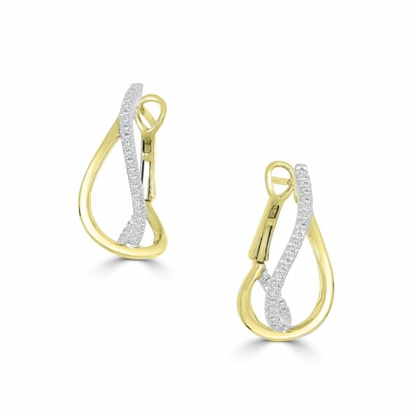 3/5ctw Round Diamond Infinity Twist Hoop Earrings