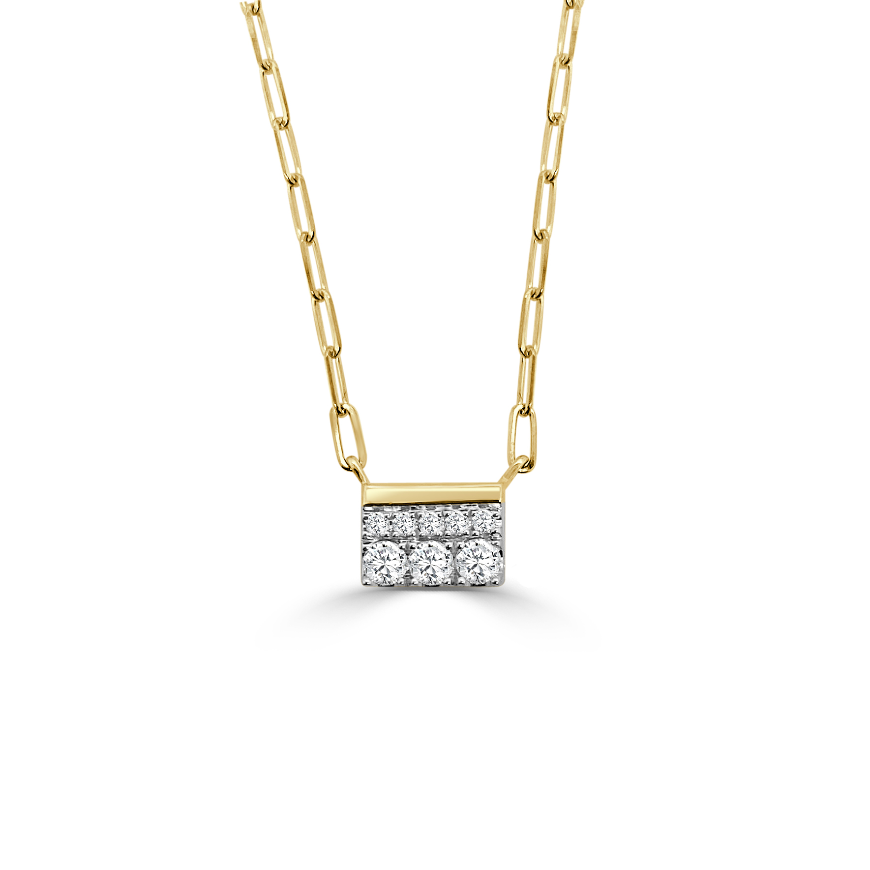 1/5ctw Diamond Two-Tone Bar Pendant Necklace