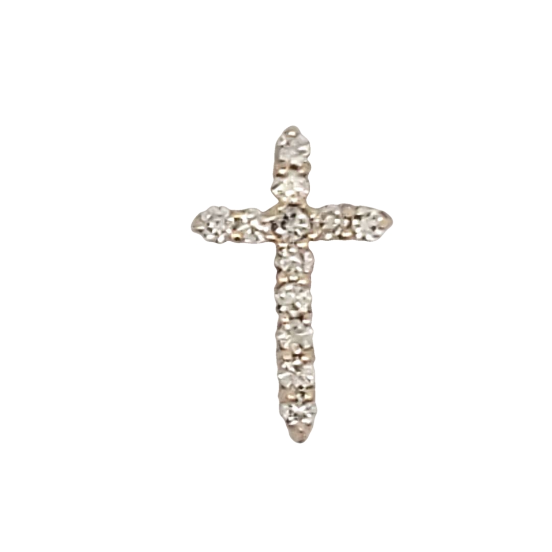 16".28cts I-J SI2 14KY Diamond Cross Pendant