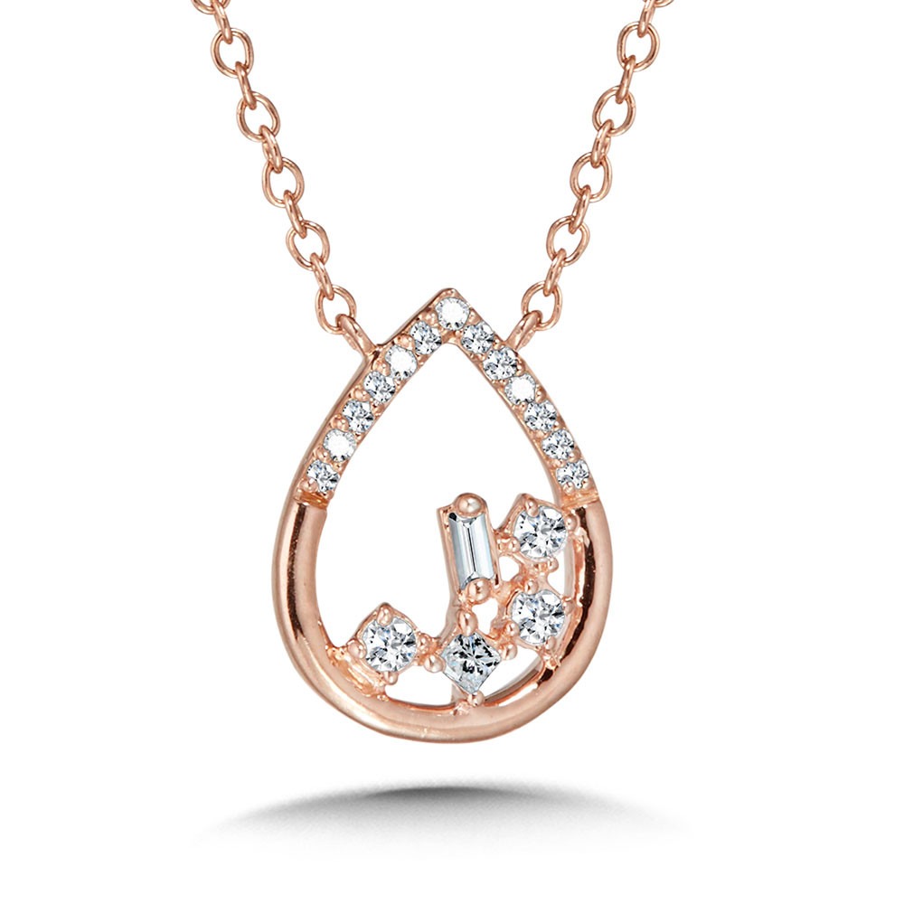 1/10ctw Diamond Pear-shaped Pendant Necklace