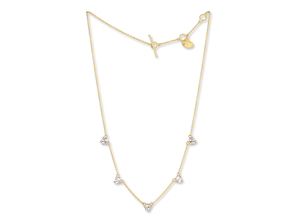 LIKA BEHAR 1/4ctw Diamond Station Necklace in Two-Tone Gold