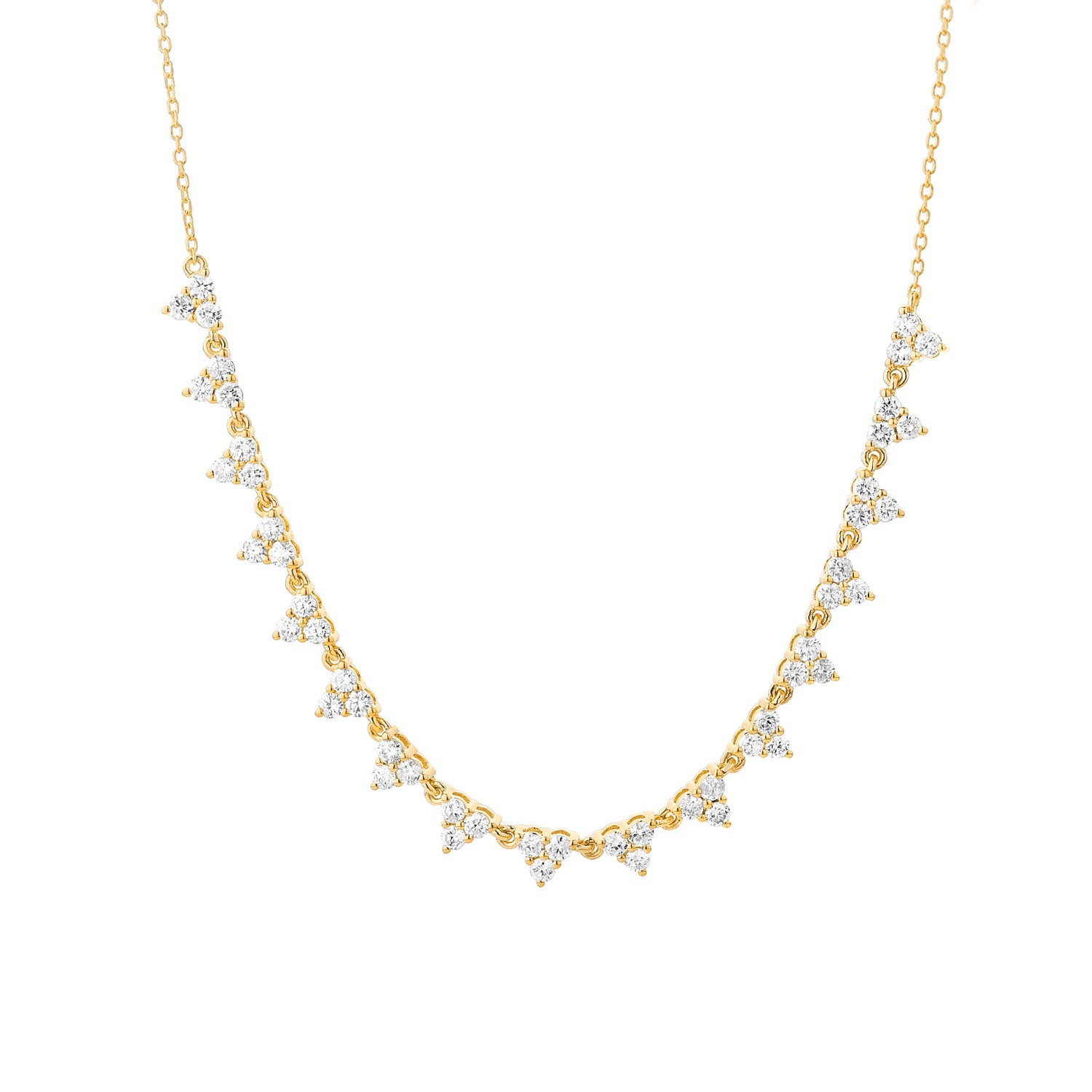 1 3/20cts Yellow Gold Diamond Necklace