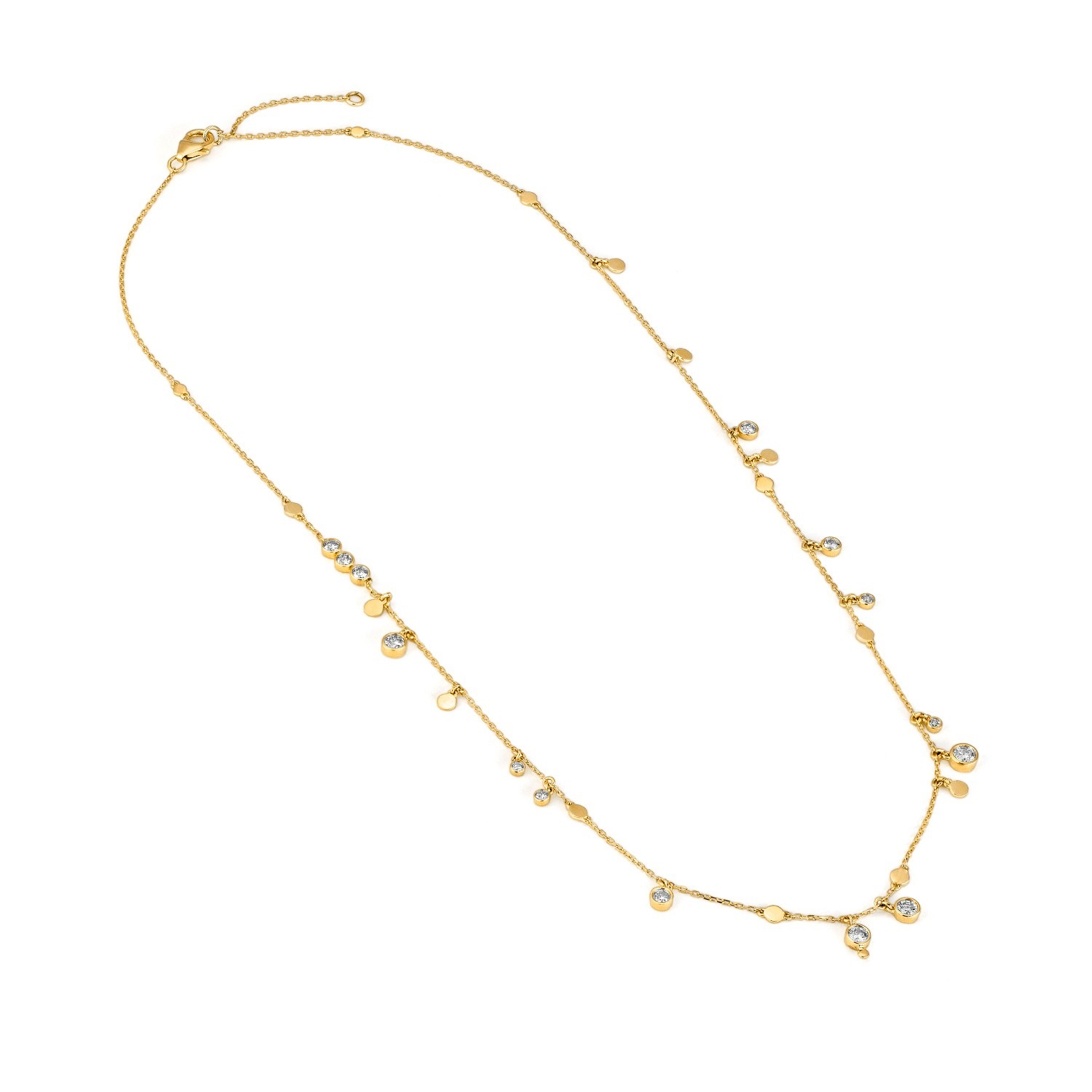 3/4ctw Diamond and Yellow Gold Confetti Necklace