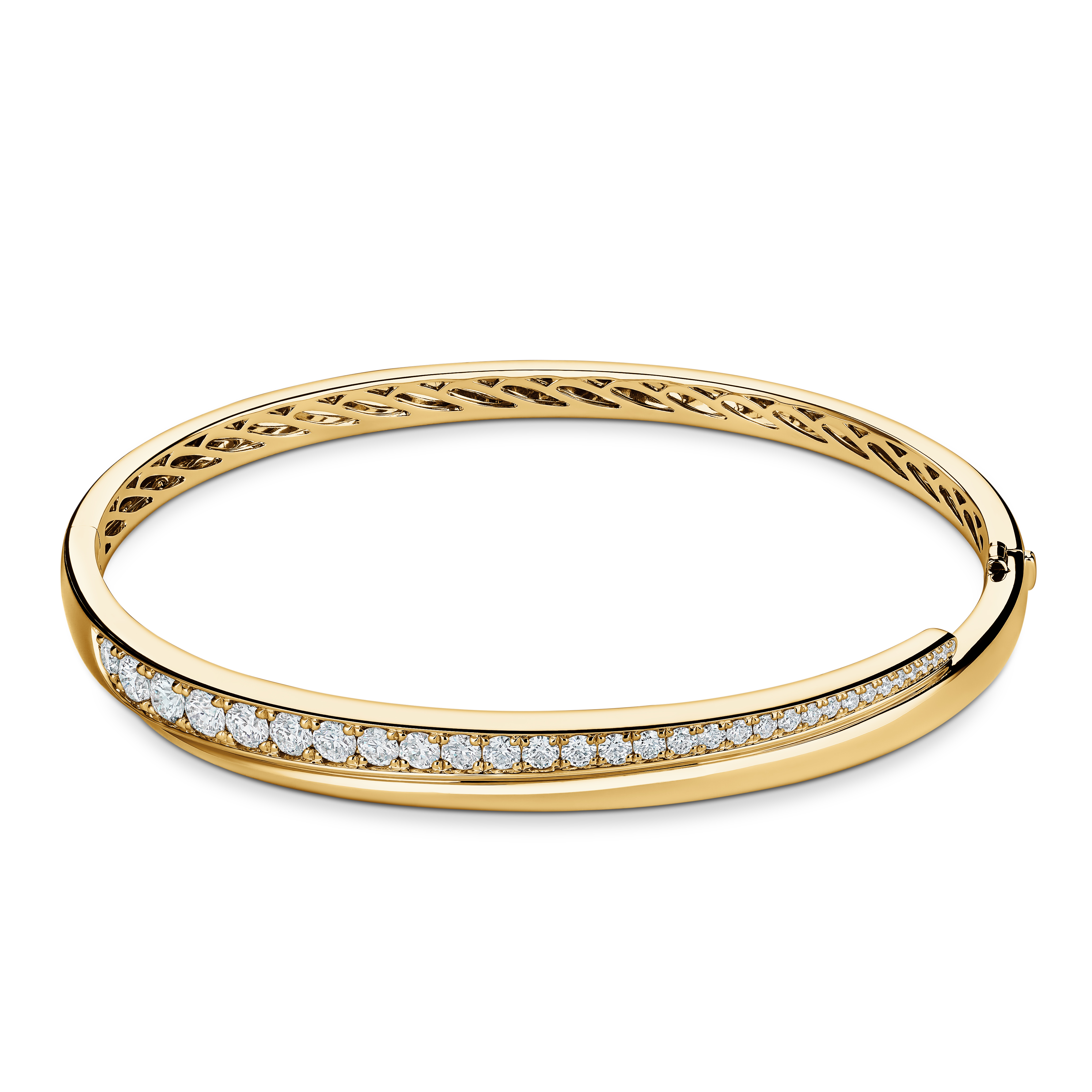 HEARTS ON FIRE Vela Crossover Diamond Bangle Bracelet in 18K Yellow Gold