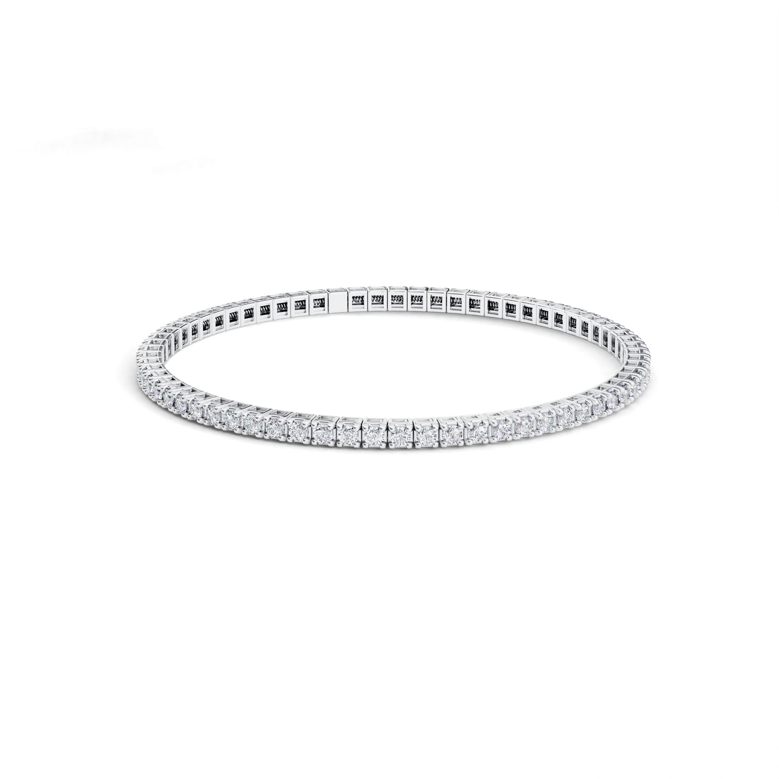 2ctw Diamond Line Stretch White Gold Bracelet