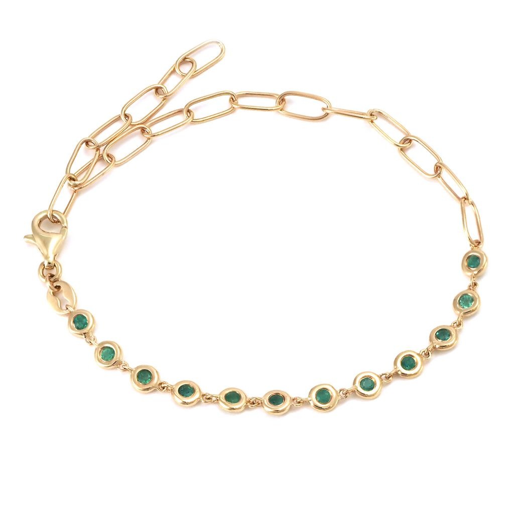 Womens Emerald Diamond Tennis Bracelet 18K White Gold 10.53 ct