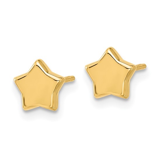 Yellow Gold Polished Stars Post Earrings