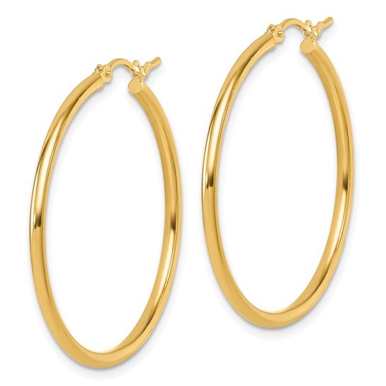 Yellow Gold Polished 35mm Hoop Earrings