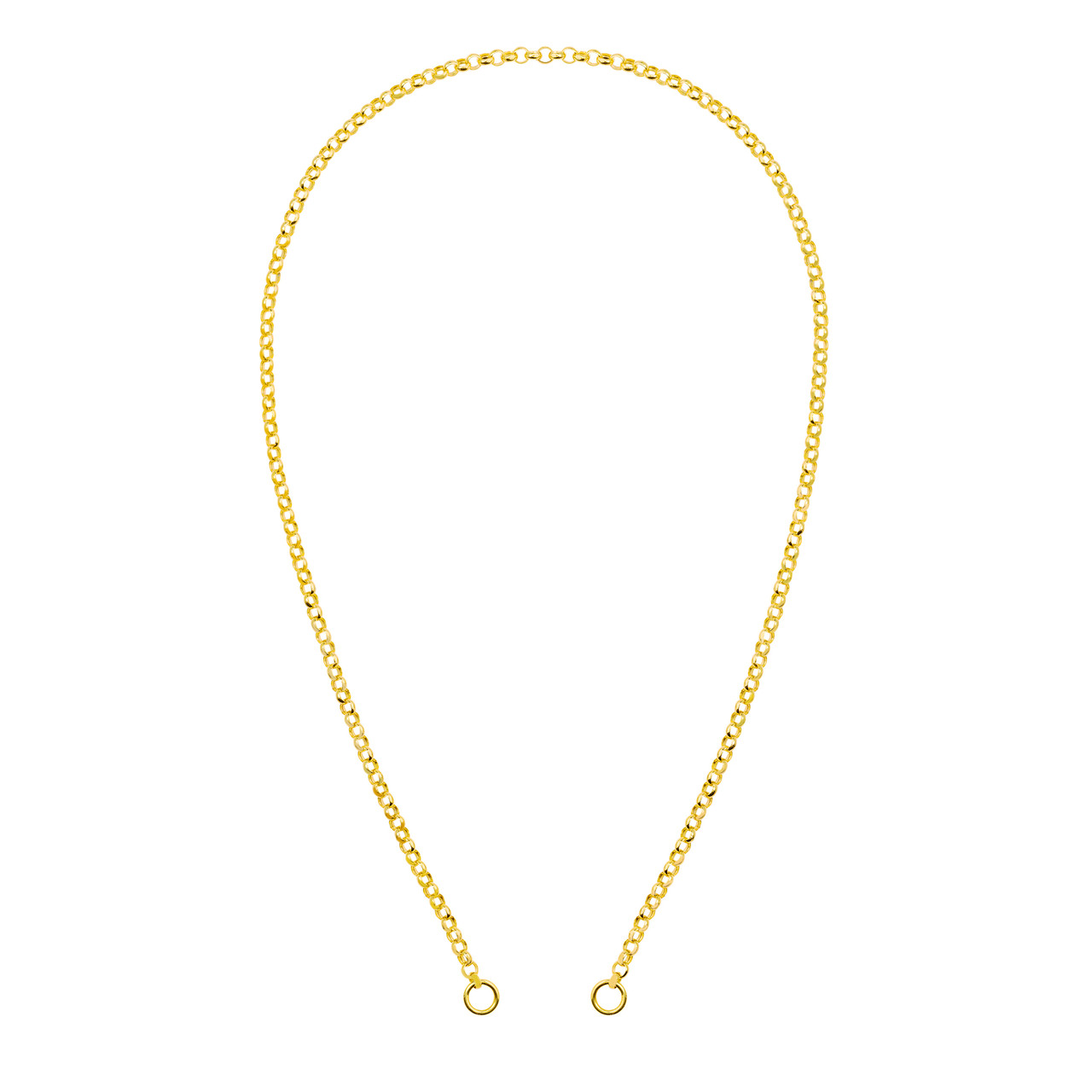 Yellow Gold Hollow Rolo Split Chain