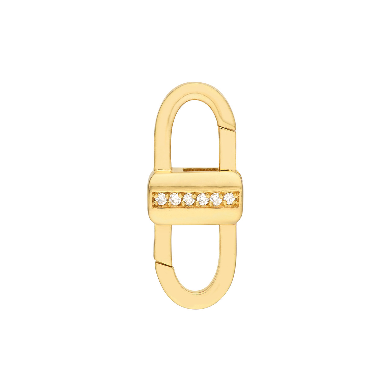 1/15ctw Diamond Double Sided Buckle Push Lock in Yellow Gold