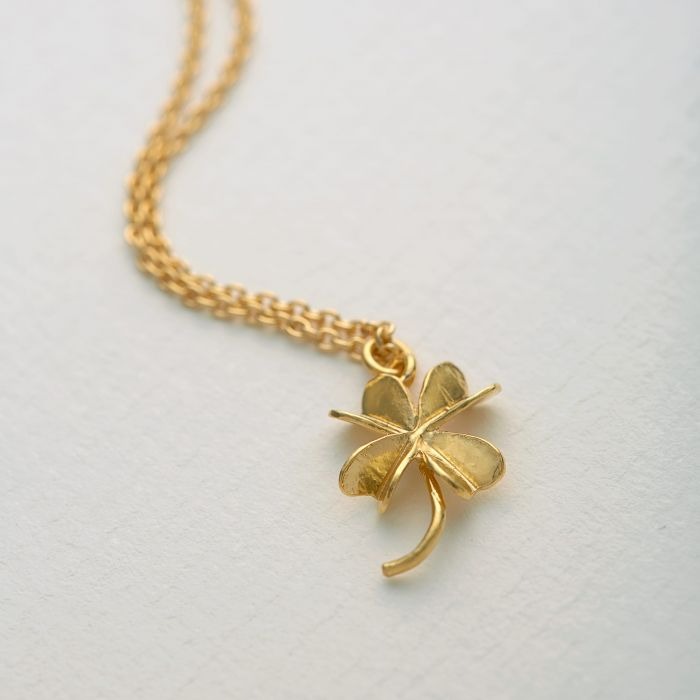 LUCKY CLOVER NECKLACE Gold Clover Necklace Clover Charm 