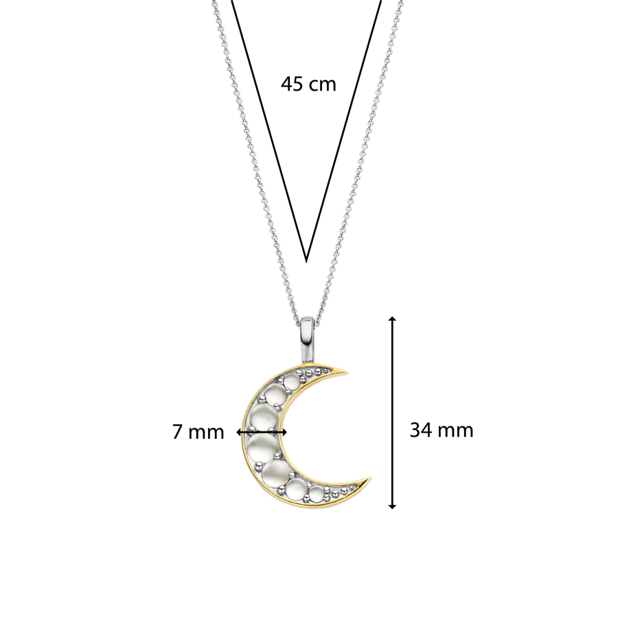 KIKICHIC | NYC | CZ Crystals Crescent Moon Stars Pad Lock Necklace 18K Gold Sterling Silver (925) Silver