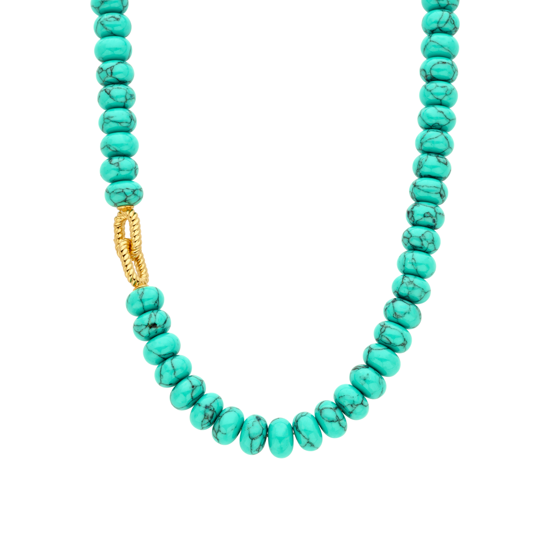 Turquoise Gold-plate Statement Necklace l TI SENTO